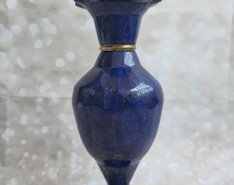 Handmade Lapis Lazuli Vase Patchwork Design from Afghanistan 38 x 16 cm (15 x 6 in) 1870 g (4.1 lbs) Decorative Stone Art Collectible