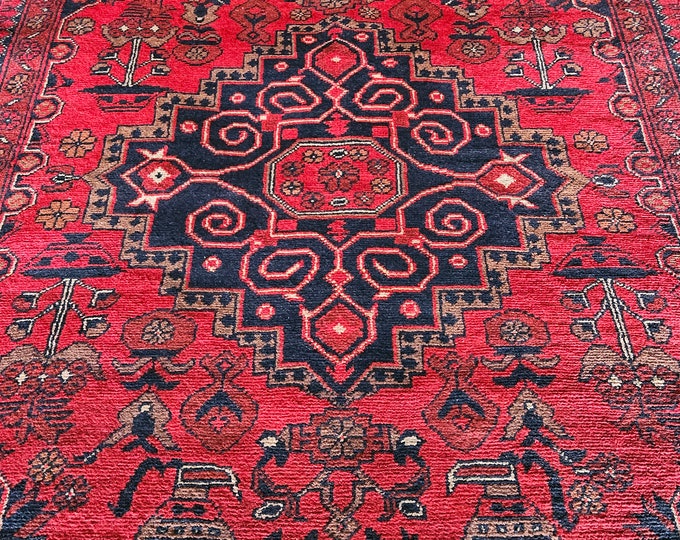 Handmade afghan khamyab brand new red runner area rug, tribal rug, red persian carpet, living room rug, turkish style,