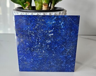 10x10 Lapis Lazuli Stone Tile | Pyrite slab, blue stone, mineral specimen, Grounding, Healing Crystal, slate, Inner Truth, Amethyst