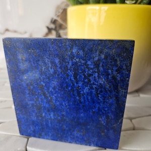 10 x 10 cm Polished Stone Sided Tile | A+++ Lapis Lazuli, Lapis Tiles, Metaphysical stone, handmade tiles, pebbles, slate, marble, mosaic