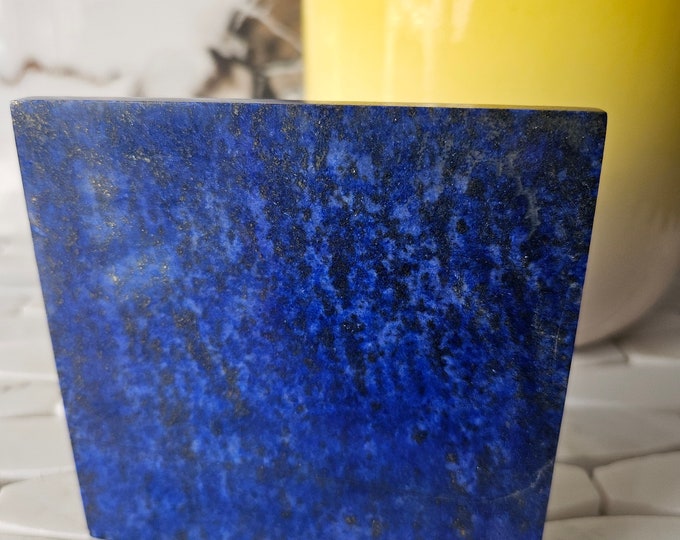 10 x 10 cm Polished Stone Sided Tile | A+++ Lapis Lazuli, Lapis Tiles, Metaphysical stone, handmade tiles, pebbles, slate, marble, mosaic