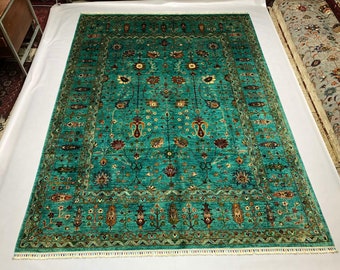 10'8x8'1 Mamluk Afghan Rug Handmade Rug | Art deco rugs, Chindi rug, Nomadic rug, Cool rug, Textured rugs, Handmade rug, Rag rug, Area rugs