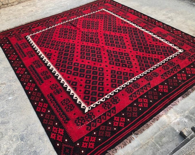 8x10 handwoven afghan kilim | handmade rug | accent rug | tribal rug | living room rug | bed room rug | organic rug | woolen rug