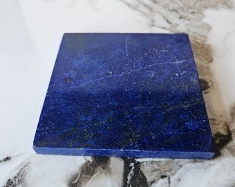 10x10 Lapis Lazuli Stone Tile | large bead, Confidence, success, Tumbled Crystals, soothe migraines, smooth, Boho, Self Expression