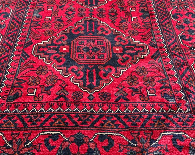 Handmade afghan khamyab brand new red runner area rug, tribal rug, red persian carpet, living room rug, turkish style,