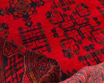 8x11 Afghan rug, persian rug, hand hooked rugs, scandinavian decor, rug runner, war rug, afghan rugs, aztec rug, small rug, chindi rug