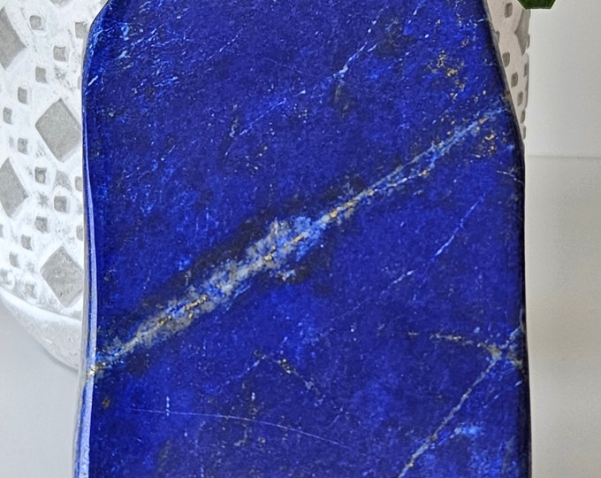 Free Form A+++ Lapis Lazuli , Lapis Freeform, Lapis Lazuli Tumble, Polished Tumble, Crystal decor, blue stone, Pyrite slab, natural lapis