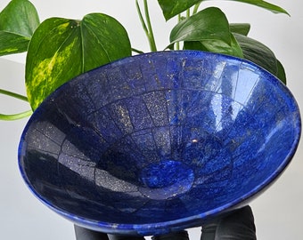 13 Cm Hand Crafted Lapis Lazuli Bowl, Stunning Royal Blue Color Handmade bowl from Badakhshsan Afghanistan, stone bowl, healing stone bowl