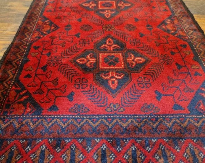 2x5 ft runner handmade rug, khal mohammadi rug, runner rug, afghan rug, turkmen rug, oriental rug, red runner rugs, tribal runner rugs