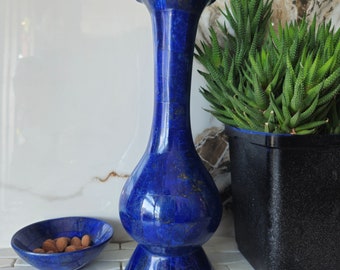 29 Cm Hieght Hand Crafted stunning genuine highest quality Lapis Lazuli Gemstone vase directly from Afghanistan