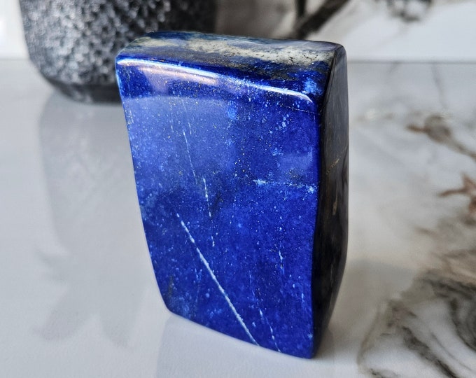A++ Lapis Lazuli Free Form, Raw Natural Blue Stone, Gift for Mom for Spiritual Healing, Grounding, smooth, Relieves Stress, Crystal Decor