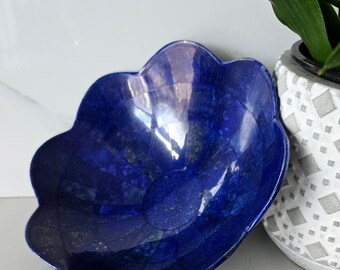 15 Cm Hand Crafted Lapis Lazuli Bowl, Stunning Royal Blue Color Handmade bowl from Badakhshsan Afghanistan, stone bowl, healing stone bowl