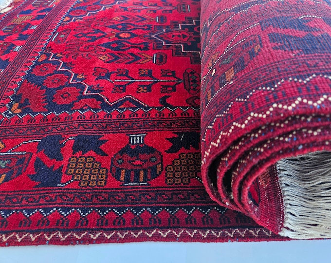 Stunning Runner Handmade Super Fine Quality Afghan Turkman Beljik Runner Rug, Hallway runner Geometric Design Made with Merino Sheep Wool