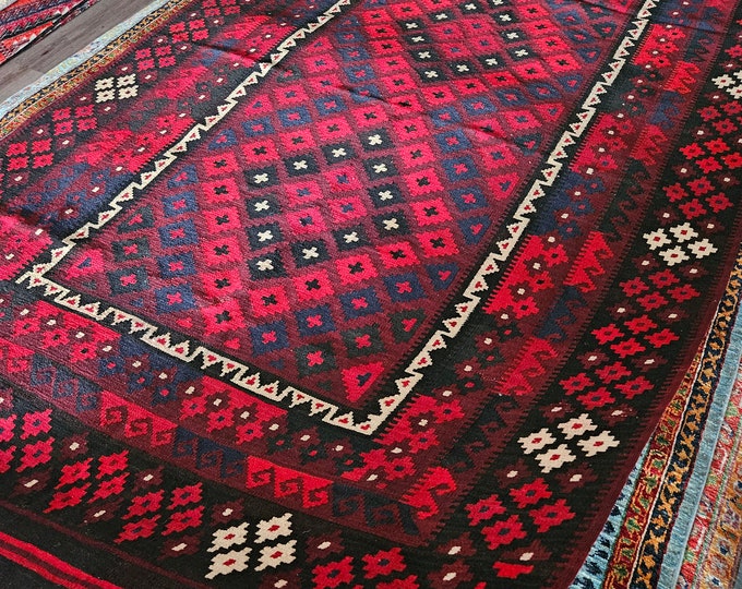 5x8 Afghan Kilim rug, abstract accent rug, white rug, hall runners, rag rug, outdoor rug, floor rug, Christmas Gift, medallion rug