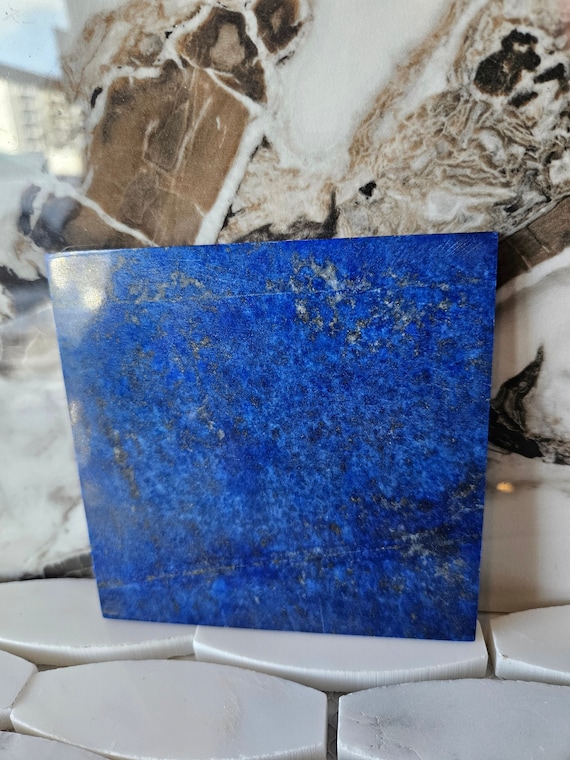 10 X 10 Cm Polished Stone Sided Tile | A+++ Lapis Lazuli, Lapis 