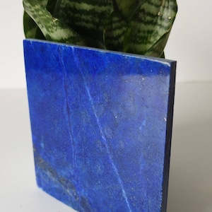 10 x 10 cm Polished Stone Sided Tile | A+++ Lapis Lazuli, jewlery, Decor, small crystals, Femininity, intuition, Free form, courage, Strength