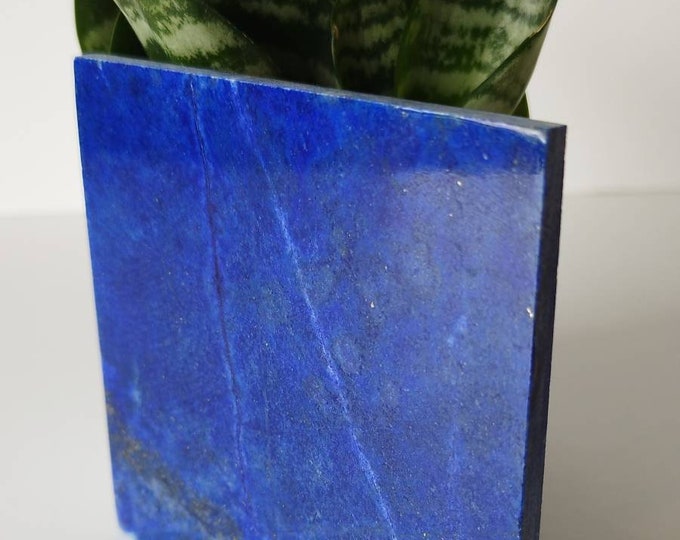 10 x 10 cm Polished Stone Sided Tile | A+++ Lapis Lazuli, jewlery, Decor, small crystals, Femininity, intuition, Free form, courage, Strength