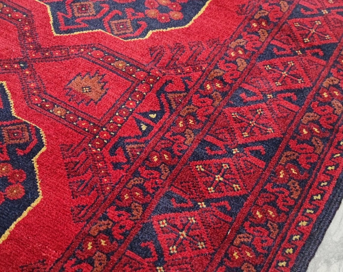 Stunning Well-made Afghan Khalmohammadi Runner Rug made with Soft Sheep Wool on a Wool foundation, Runner, Hallway Runner, Woolen Runner Rug