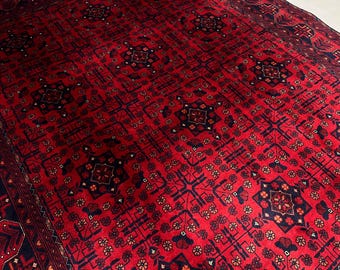 5X7 Ft Highest quality Double Knotted Beljik Soft Well-made Afghan Merino Handmade Area Rug, Hand-knotted Oriental Geometric Rug