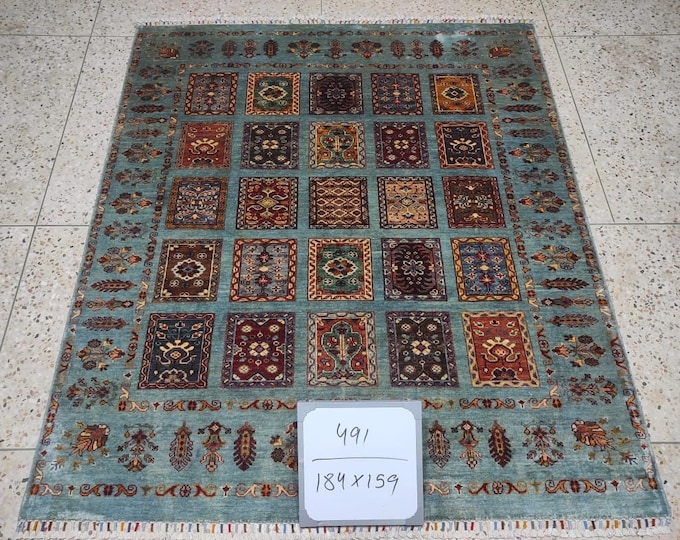 5x7 Feet Afghan Turkman Tribal Handmade Rug, 100% Wool