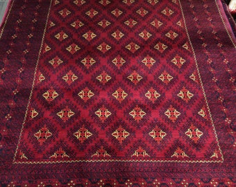 7x10 rug Afghan Khalmohamadi persian rug, bohemian rug, aztec rug, floor rug, fringe rug, dusty rose rug, chindi rug, carpet bag purse