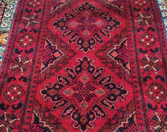 Handmade afghan khamyab brand new red runner area rug, tribal rug, red persian carpet, living room rug, turkish style,