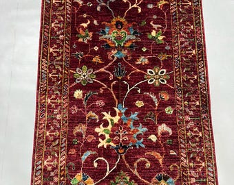 Top Quality Mamluk Handmade Afghan Rug, Persian Designed from Tribal Ghazni | Living room Carpet, Beige Colored