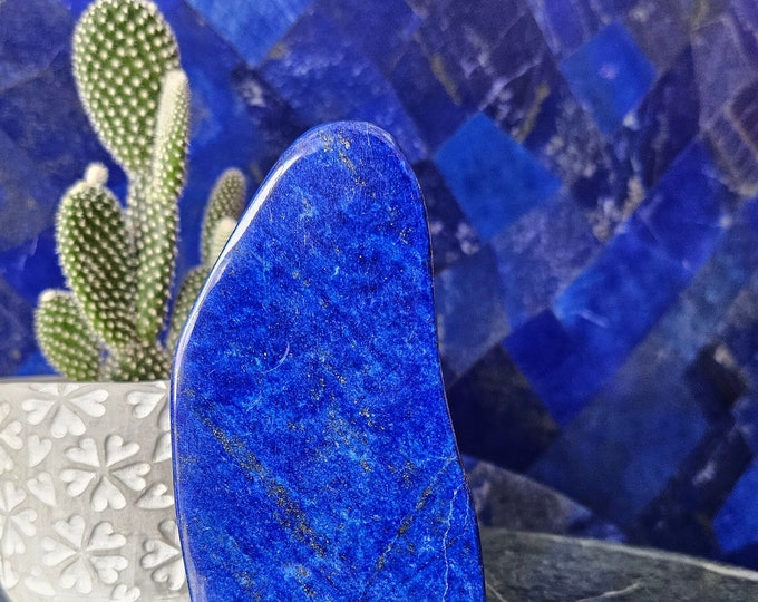 Free Form A++ Lapis Lazuli, Reiki Chakra Stone, Lapis Palm Stone, Strength, leadership, Cabochon, Tumbled Crystals, amplification Birthstone