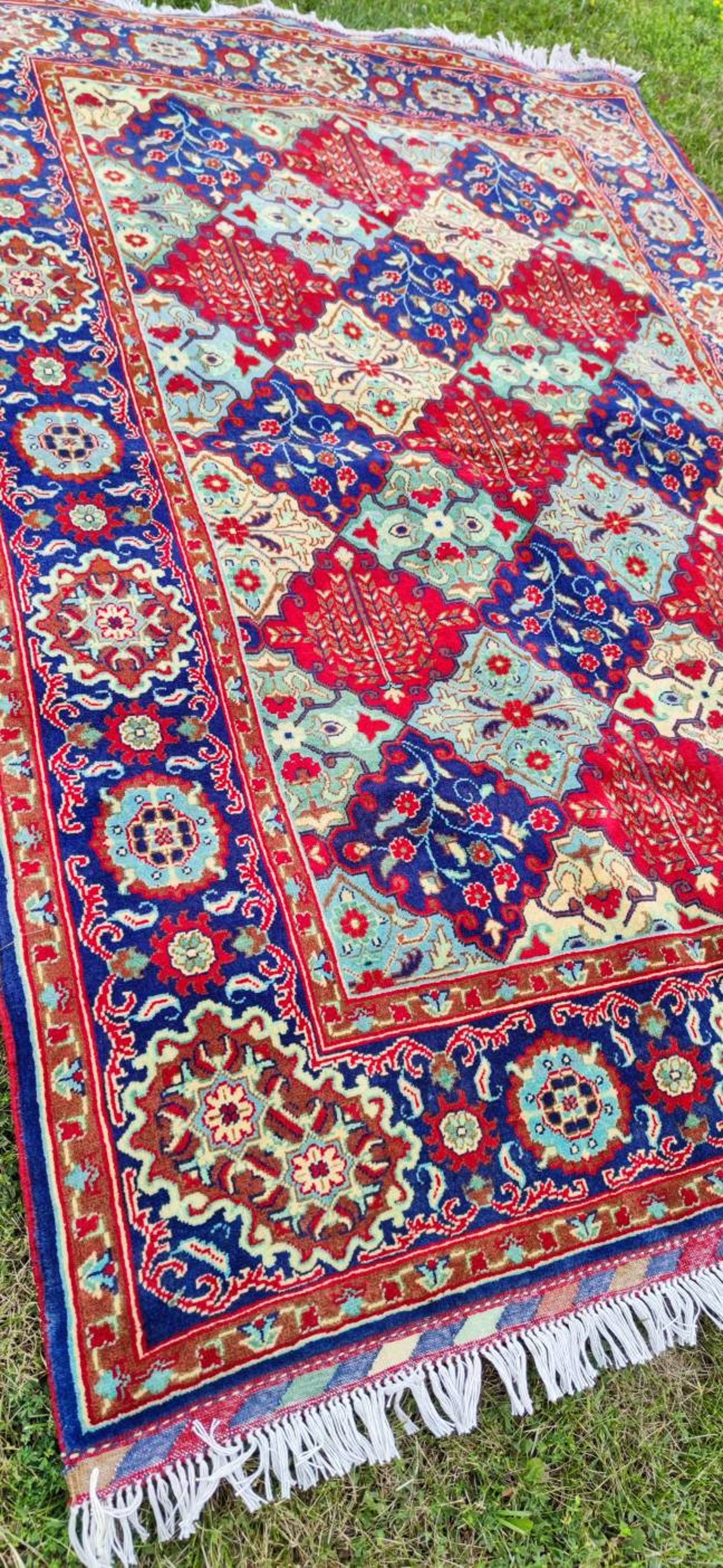 5x7 Beautiful Merinos Wool Afghan Rug Pile Rug Turkish Kilim Etsy