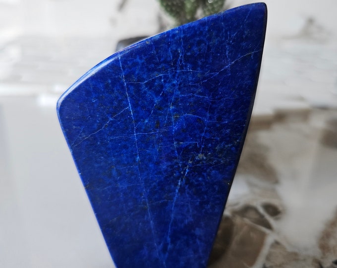 A++ Lapis Lazuli Free Form, Raw Natural Blue Stone, Lapis Palm Stone, crystal gift, flagstone, Quartz, lapis lazuli jewelry, Pyrite slab