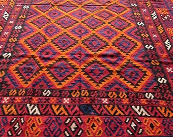 Well-made Afghan Maimana Rug Kitchen Office, Carpet Flat Woven Kilim Rug Handwoven Flat woven Kilim Rug, Afghan Kilim, kilimrug Persian rug