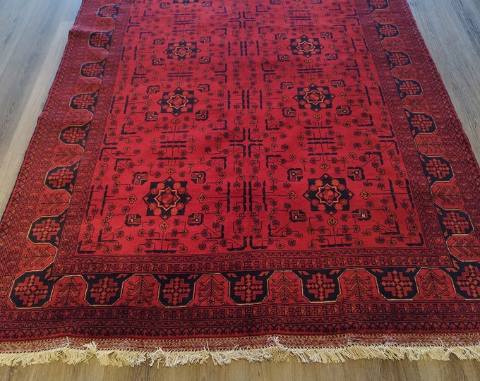 6x8 Authentic Afghan / Persian Rugs, wall decor, living room rug, outdoor patio rugs, chindi rug, blanket, Sustainable decor, rag rug