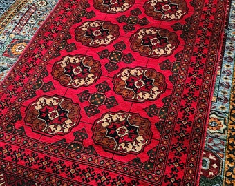 Bokhara Runner Rug, 3x7 rug, redrunner, rustic decor, bedroom rug, boho rug, cool rug,runner, bohemian rug, modern rug, Hallway Runner,