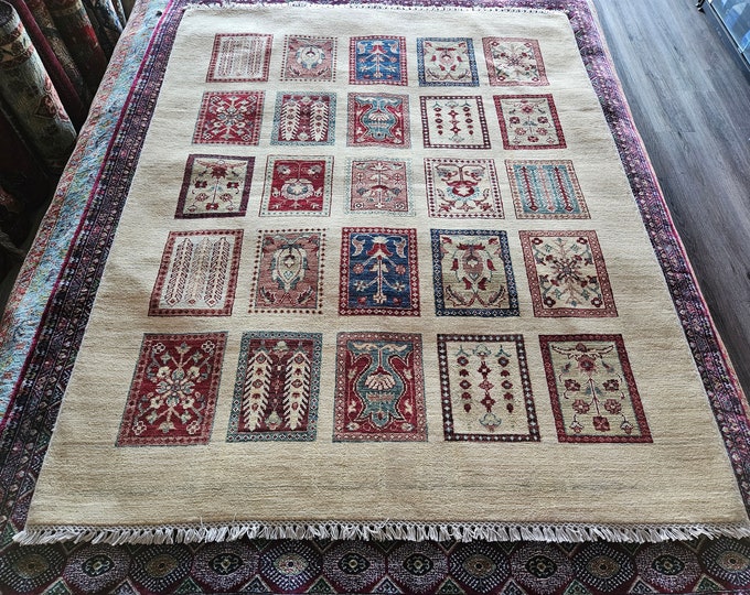 5 x 7 ft Handmade Afghan Rug, Turkmen Carpet