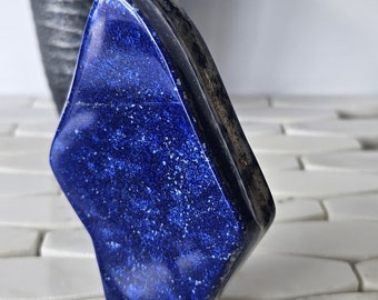 Tumbled Stone A++ Lapis Lazuli Free Form, Best Friend Gift, royal blue, leadership, polished slab, Vinyl, Worry Stone, Pyrite slab, Crystal