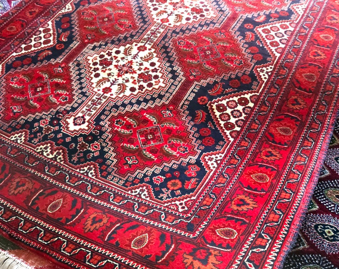 Belgique Afghan Rug, High Quality Rug, Double knotted rug, Merino wool Rug, Turkmen Rug, Area Rug, Elegant Red Rug, Home Decor, Afghan Rug