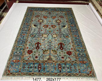 Handmade Traditional Afghan Kazak Carpet, Super Fine Handmade Area Living Room Rug