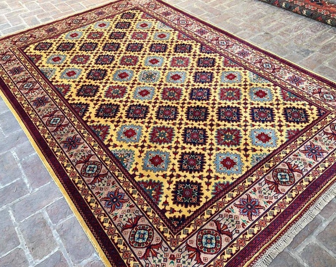 7x10 morocco rug, neutral oriental rug, rag rug, home decor rug, small rug, war rug, decorative rug, scandinavian decor, office rug, area