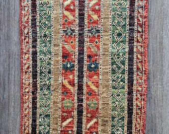 2x3 Small rug Afghan Handmade Rug, tribal rug, cool rug, red rug, anniversary, neutral oriental rug, amazon rugs, small rug, stair carpet
