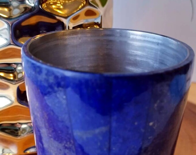 Lapis lazuli coffee cup, Blue Healing Stone, Lapis Lazuli, Gemstone cup, Handcrafted Lapis Lazuli cup, Afghanistan Badakhshan Lapis Lazuli