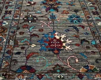 3.4 x 5 ft, handmade afghan rug, persian rug, turkmen rug, bukhara rug, wool rug, antique rug, area rug, oriental rug, turkish rug, turkoman rug