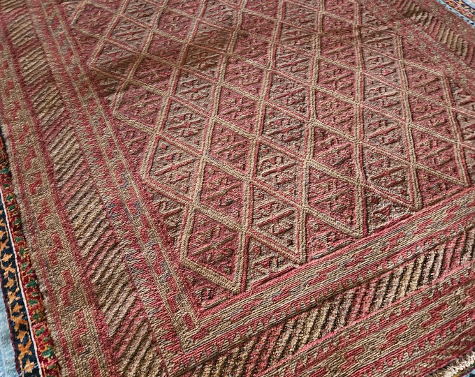 Afghan Kilim Rug, Barjasta Kilim Rugs, Rug Carpet, Area Rug Carpet, Bohemian Rug, Handmade Turkish Rug, Muted Rug, Kilim Mushwani, sumac rug