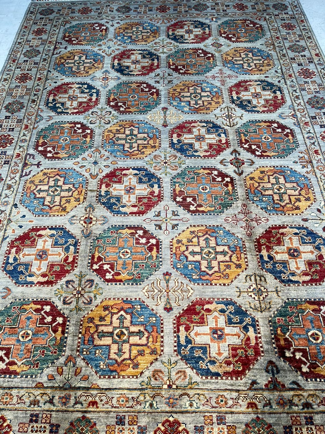 6 X 8 Ft Afghan Ziegler Chibi Rug, Wellmade Soft Geometric Hand