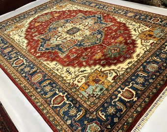 8x11 Feet Huge Very High Quality Mamluk Rug | Afghan Designed Tribal Carpet for the Living Room