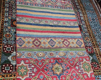 Runner rug Kazak Rug 2.10X9.8 Ft Afghan Caucasian Rug | Area Rug Large | Vintage Rug | Afghan rug | Persian rugs | Turkmen rug | kilim rugs