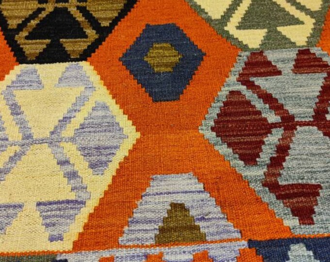 3x5 Kilim rug Afghan Wool Kilim, anniversary, Gift For Mom, bedroom rug, Gift for him, gift for her, fluffy office rug, Kilim rug, small rug