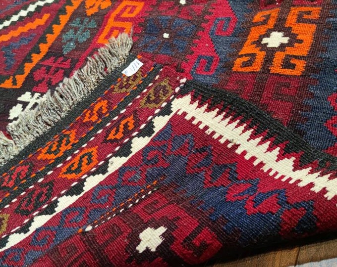 Gift for her, Kilim rug, oriental rug, vintage, Kilim rug, gift for him, Persian red rug, mid century rug, Afghan Kilim rug, handwoven rug