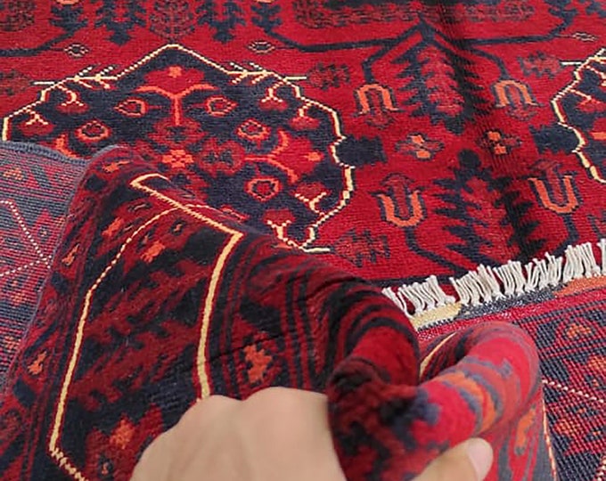 4x6 afghan rug, hooked rugs large, bokhara rug, nursery decor, farmhouse decor, home decor rug, bohemian rug, tribal rug, scandinavian decor