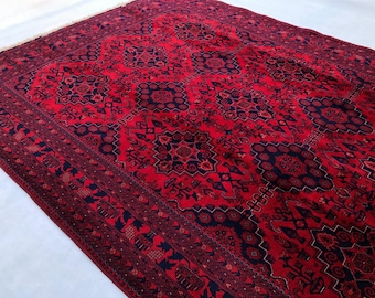 A Piece of Art Extremely Soft to Touch Tightly Knotted Highest Quality Merino Wool Handmade Afghan Rug