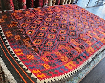7x10 Afghan Kilim Rug, kitchen rug, custom rugs, war rug, home depot, rug runner, fluffy rug, housewarming gift, afghan rugs, medallion rug